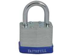 Faithfull Laminated Steel Padlock 40mm 3 Keys - FAIPLLAM40