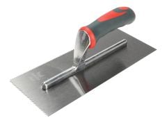 Faithfull Notched Trowel V 3mm Soft-Grip Handle 11 x 4.1/2in - FAISGTNOT3
