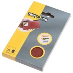 Flexovit Hook & Loop Sanding Block Refill Kit Fine 120g (6) - FLV26349