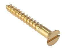 Forgefix Wood Screw Slotted Countersunk Solid Brass 1.1/4in x 8 Box 200 - FORCSK1148B