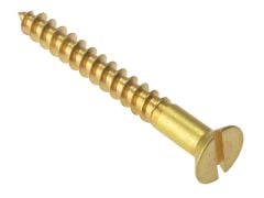 Forgefix Wood Screw Slotted Countersunk Solid Brass 1.3/4in x 10 Box 200 - FORCSK13410B
