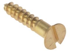 Forgefix Wood Screw Slotted Countersunk Solid Brass 1in x 6 Box 200 - FORCSK16B