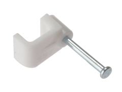 Forgefix Cable Clip Flat White 1.00mm Box 100 - FORFCC1W