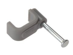 Forgefix Cable Clip Flat Grey 1.00mm Box 100 - FORFCC1G