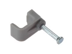 Forgefix Cable Clip Flat Grey 4.00mm Box 100 - FORFCC4G