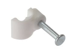 Forgefix Cable Clip Flat White Bellwire Box 100 - FORFCCBW