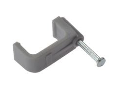 Forgefix Cable Clip Flat Grey 6.00mm Box 100 - FORFCC6G