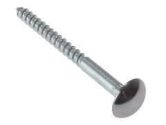 Forgefix Mirror Screw Chrome Domed Top Slotted Countersunk Zinc Plated 3/4in x 8 Bag 10 - FORMS34CPM