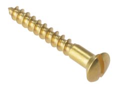 Forgefix Wood Screw Slotted Raised Head Solid Brass 1.1/2in x 8 Box 200 - FORRAH1128BR