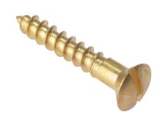 Forgefix Wood Screw Slotted Raised Head Solid Brass 1in x 8 Box 200 - FORRAH18BR
