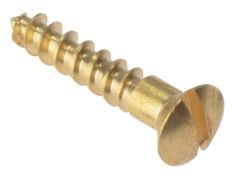 Forgefix Wood Screw Slotted Raised Head Solid Brass 3/4in x 6 Box 200 - FORRAH346BR