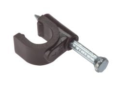 Forgefix Cable Clip Round Coax Brown 6-7mm Box 100 - FORRCC67BR