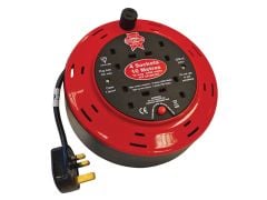 Faithfull Power Plus Cable Reel 240 Volt 10 Metre 10 Amp 4 Socket - FPPCR10M10A