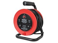 Faithfull Power Plus Open Drum Cable Reel 240 Volt 15 Metre 13 Amp 2 Socket - FPPCR15