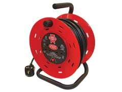 Faithfull Power Plus Open Drum Cable Reel 240 Volt 25 Metre 13 Amp 2 Socket - FPPCR25M