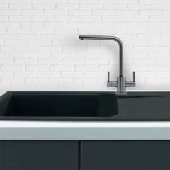 Franke Orion 1 Bowl Inset Tectonite Kitchen Sink Reversible OID 611-94 - Carbon Black - 114.0381.758 - Base Image