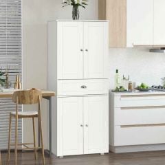 HOMCOM Freestanding Tall Kitchen Cabinets - White - 835-419WT