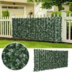 Outsunny Artificial Leaf Screen Panel 2.4x1m - Dark Green - 844-199