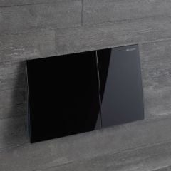 Geberit Sigma70 Dual Flush Plate - Black Glass - 115.622.SJ.1