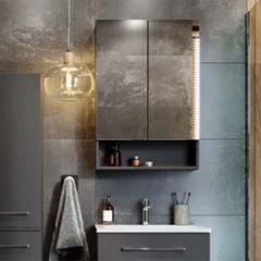 Geberit Selnova Square 2 Doors Mirror Cabinet 588mm - Lava - 501.265.00.1