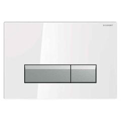 Geberit Sigma40 Dual Flush Plate - Glass With Odour Extraction White - 115.600.SI.1