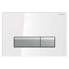 Geberit Sigma40 Dual Flush Plate - Glass With Odour Extraction White