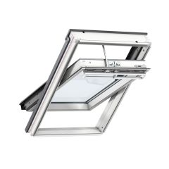 Velux Integra Solar Roof Window - Triple Glazed with Anti-Dew & Easy to Clean Glazing - White Painted 55 x 78cm - GGL CK02 206630