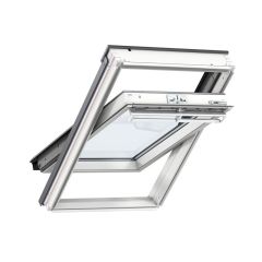 Velux Centre-Pivot Roof Window with Laminated Inner Pane Glazing - White Painted 66 x 118cm - GGL FK06 2070