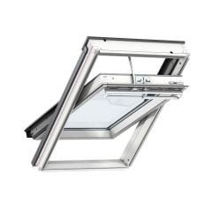 Velux Integra Solar Roof Window - Triple Glazed with Anti-Dew & Easy to Clean Glazing - White Painted 78 x 98cm - GGL MK04 206630