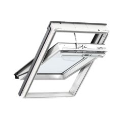 Velux Integra Electric Roof Window - Triple Glazed with Anti-Dew & Easy to Clean Glazing - White Polyurethane 55 x 98cm - GGU CK04 006621U