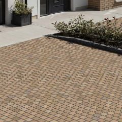 Global Stone Driveway Setts Single Size 800 Pack 100x100x50mm Buff Brown BBSS1010