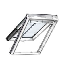 Velux Top-Hung Conservation Rood Window & EDJ Reccesed Flashing for Tiles upto 90mm in Profile White Painted 78 x 140cm - GPL MK08 SD5J2