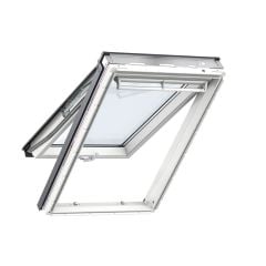Velux Top-Hung Roof Window - Triple Glazed with Anti Dew & Enhanced Noise Reduction - White Polyurethane 55 x 98cm - GPU CK04 0062