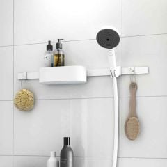 hansgrohe WallStoris EcoSmart Shower Set with Storage - Matt White - 24291700