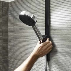 hansgrohe WallStoris Sliding Shower Head Holder - Matt Black - 27917670