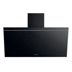 Hotpoint PHVP 82F LT K Angled Chimney Hood - Black - Mounted Front View