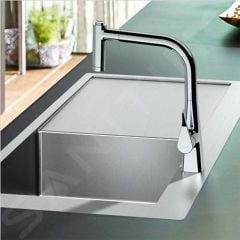 hansgrohe S717-F450 Inset Kitchen Sink 450 with Drainboard Left - 43307800