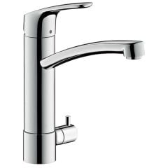 hansgrohe Focus M41 Single Lever Kitchen Mixer Tap 200 With Shut-Off Valve - Chrome - 31803000