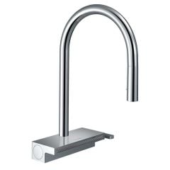 hansgrohe Aquno Select M81 Single Lever Kitchen Mixer Tap 170 With Pull-Out Spray 3 Spray Modes - Chrome - 73837000