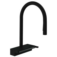 hansgrohe Aquno Select M81 Single Lever Kitchen Mixer Tap 170 With Pull-Out Spray 3 Spray Modes - Matt Black - 73837670
