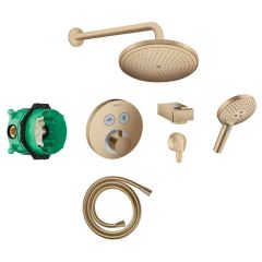 Hansgrohe Concealed Valve With Croma 280 Overhead & Select Hand Shower - Brushed Bronze - 88102084