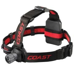 Coast LED Wide Angle Flood Beam Head Torch Black/Red - HL40