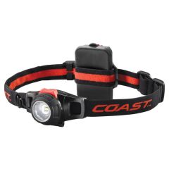 Coast Focusing Pure Beam Rechargeable LED Head Torch - Black/Red Strap - HL7R