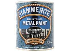 Hammerite Direct to Rust Hammered Finish Metal Paint Black 750ml - HMMHFBL750