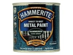 Hammerite Direct to Rust Hammered Finish Metal Paint Dark Green 250ml - HMMHFDG250