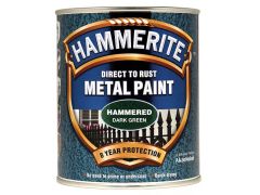 Hammerite Direct to Rust Hammered Finish Metal Paint Dark Green 750ml - HMMHFDG750