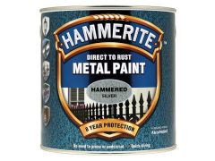 Hammerite Direct to Rust Hammered Finish Metal Paint Silver 2.5 Litre - HMMHFSG25L