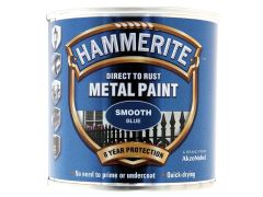 Hammerite Direct to Rust Smooth Finish Metal Paint Blue 250ml - HMMSFB250
