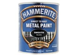 Hammerite Direct to Rust Smooth Finish Metal Paint Black 750ml - HMMSFBL750