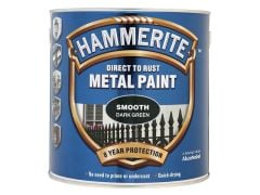 Hammerite Direct to Rust Smooth Finish Metal Paint Dark Green 2.5 Litre - HMMSFDG25L